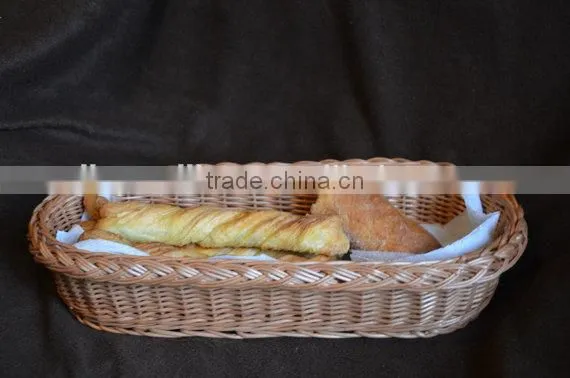 Long Bread Basket, Small Wicker Basket, Handmade Willow Fruit Basket, Table Centerpiece Basket, Small Wicker Storage Basket photo-4