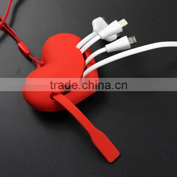 Heart 3-IN-1 Premium Quality USB Adapter Charging Cable for Iphone 6 Plus, 6, 5s photo-3