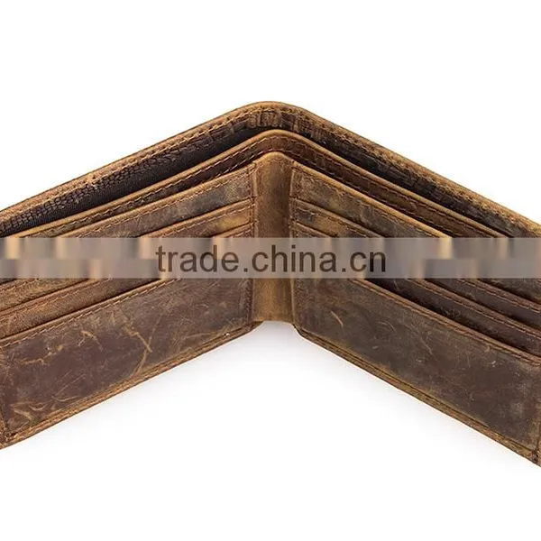 Crocodile Pattern Crazy Horse Genuine Leather Wallet photo-6