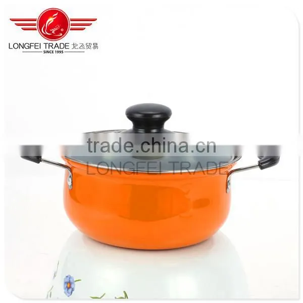 Best Selling Colorful16-24cm Stainless Steel Kitchen Use Cookware With Glass Cover/ Cooking Pot/ Cassrole photo-2