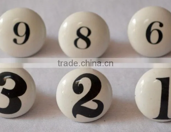 Newest Design Fine Hand Painted Numeric Cabinet Knobs photo-2