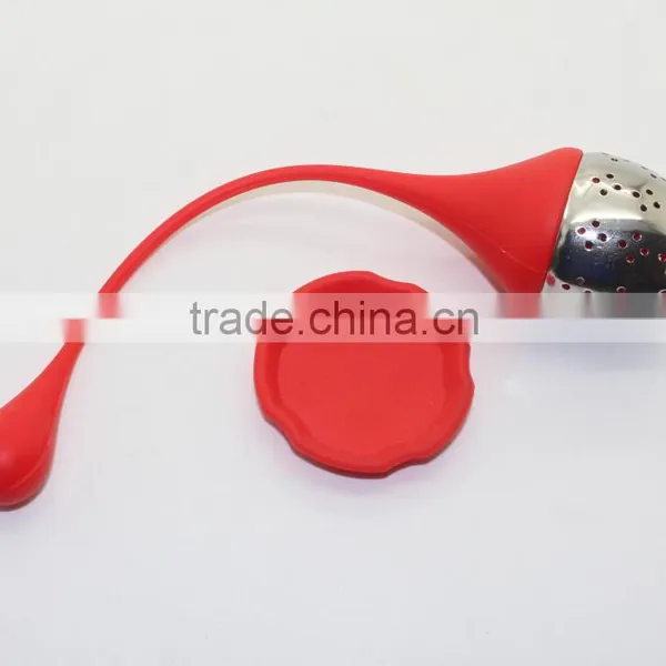 Food Grade Silicone Loose Leaf Tea Infuser,silicone Tea Filter,silicone Tea Strainer With Stainless Steel Ball photo-2