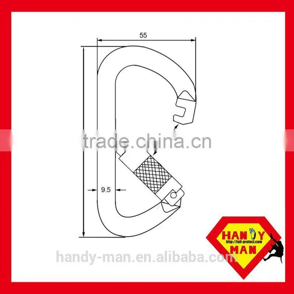 Steel D Certified CE EN362 Standard Safety Triple Lock Rescue Hook photo-2