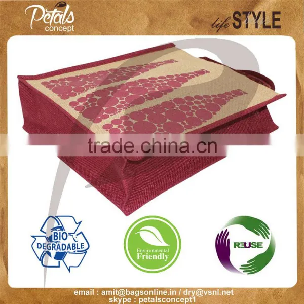 PP Laminated Three Bottle Jute Wine Bag photo-3