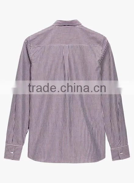 Wholesale 2017 Custom Ladies Fashion Frill Blouse Stripes Relaxed Ruffle Shirts photo-2