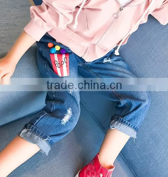 Zm35707a Wholesale New Model Girls Jeans Pants Trousers photo-3