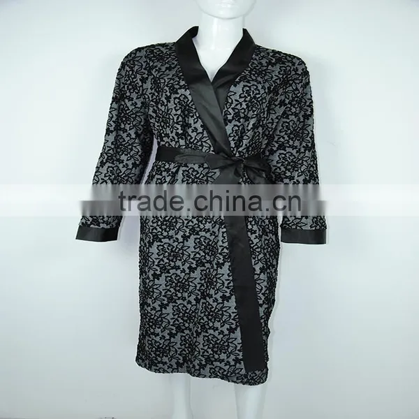Trendy Design 100% Polyester Long Sexy Sheer Nightgown photo-2