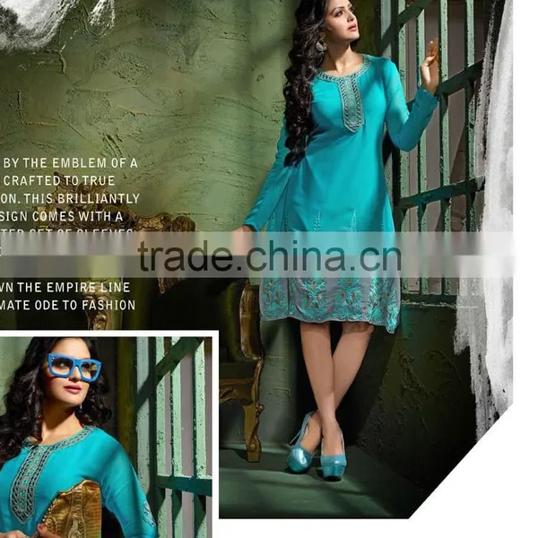 Designer Georgette Long Kurtis photo-3