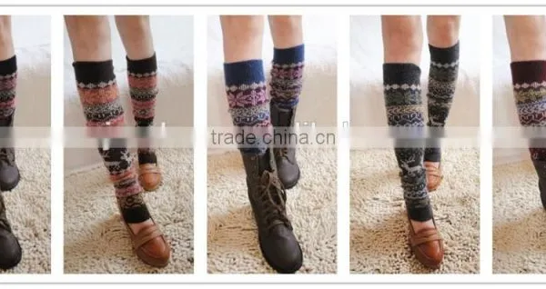 2014 Fashion Accessories Snowflake Christmas Knit Leg Warmers photo-3