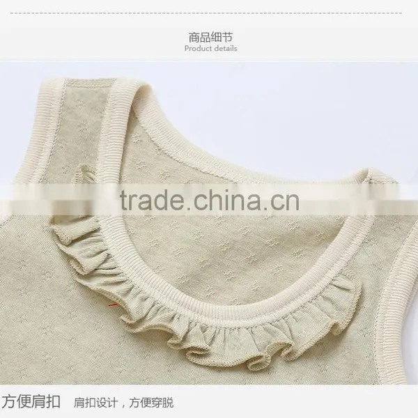 Wholesale Baby Girls Boys Unisex Plain Organic Cotton Vest Bodysuit photo-2