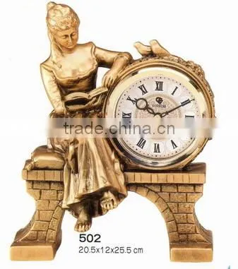 Beautiful Artistic Polyresin Statue Table Clock photo-4
