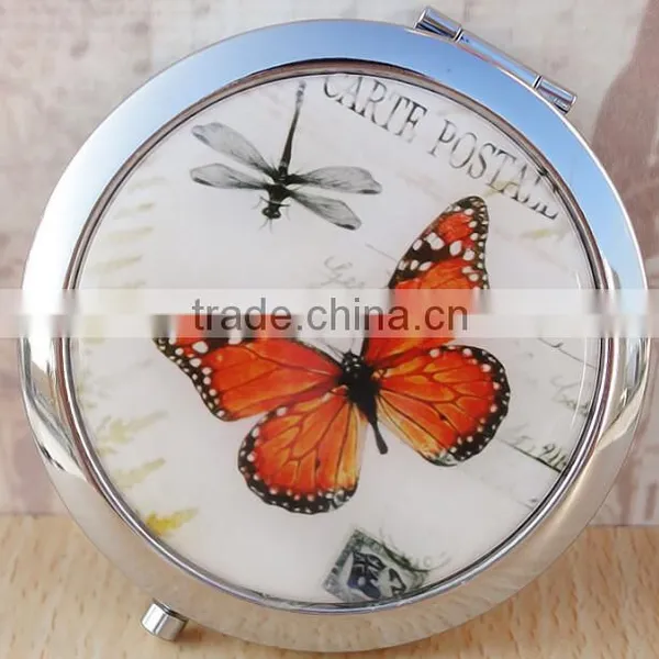 Double-sided Folding/Compact/Pocket/Make Up/Purse/Cosmetic Mirror- Butterfly photo-5