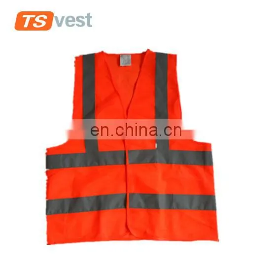 EN ISO 20471 Wholesale Unisex Orange Reflective Safety Vest