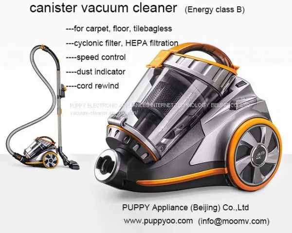 Puppyoo Powerful Cylinder Vacuum Cleaner Bagless Cyclonic Home Appliance 800W