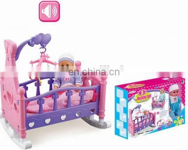 Kids Music Rocking Bed Toy/ Toys Bed Set With Doll photo-5