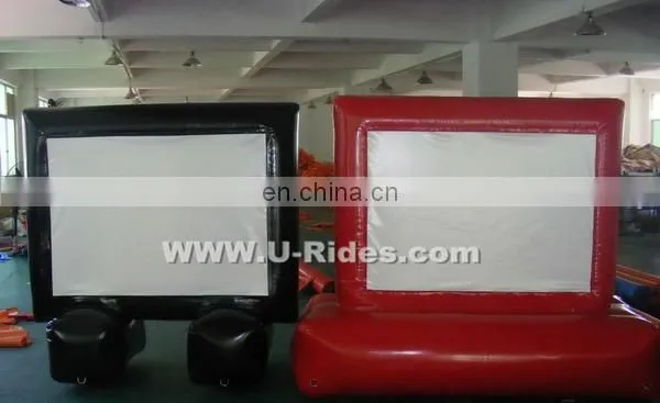 Red Color Indoor Use Air Tight Inflatable Screen for TV Game photo-3