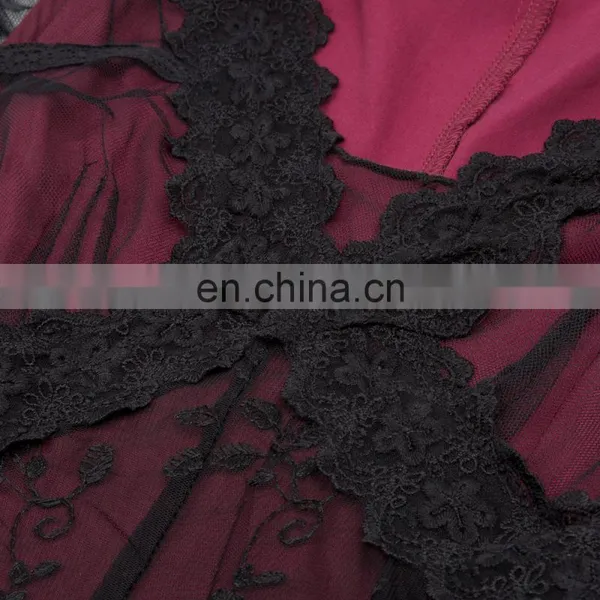 Belle Poque Sexy Women's Retro Vintage Half Sleeve V-Neck Lace Victorian Style Dress BP000247-2 photo-4