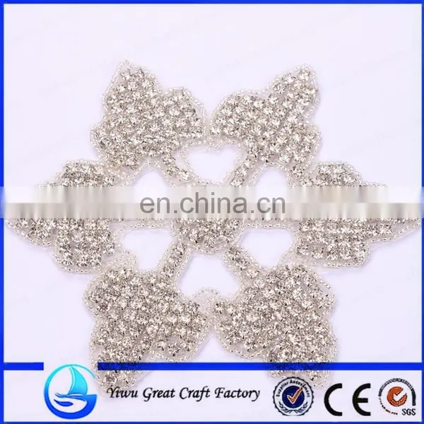 The New Marriage Gauze Snowflakes Shape Belt Sell Like Hot Cakes Rhinestone Bridal Wedding Dress Fabric Decoration Claw Drilling