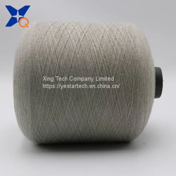 Light Grey Ne16/1ply 5% Stainless Steel Staple Fiber Blended With 95% Polyester Fiber for Knitting Touchscreen Gloves-XT11041 photo-4