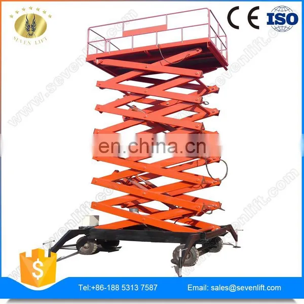 7LSJY Shandong SevenLift Hydraulic Wholesale Outdoor Use Manual Low Noise 15m Lightweight Hydraulic Scissor Lift photo-2