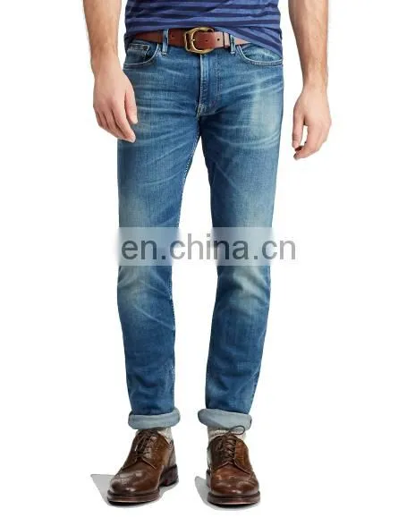 Diznew Wholesale Zipper Fly 98% Cotton Fabric Jeans Trousers Plain Mens Selvedge Denim Jeans photo-4