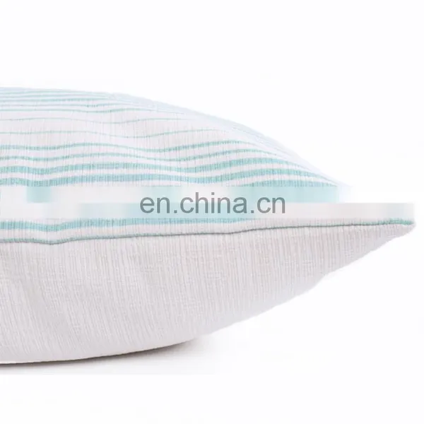 Decor White and Green Striped Poly Chenille Cushion Cover photo-3