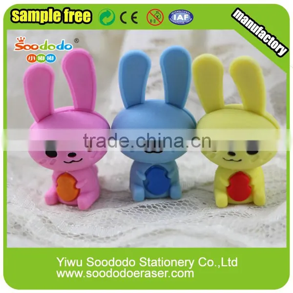Mini TPR Cute Rabbit Shape 3D Eraser For Kids photo-3