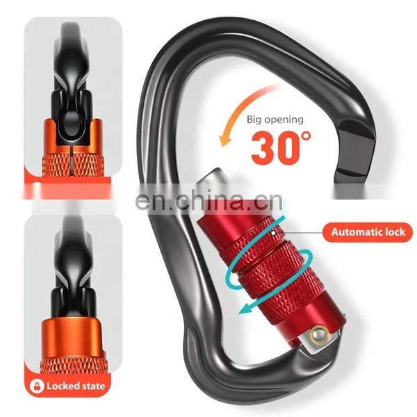 JRSGS 23KN Heavy Duty 7075 Aluminium Alloy Carabiner Clip, D-Ring Clip Hook Clip Tool Carrier Carabiner S7109TN photo-3