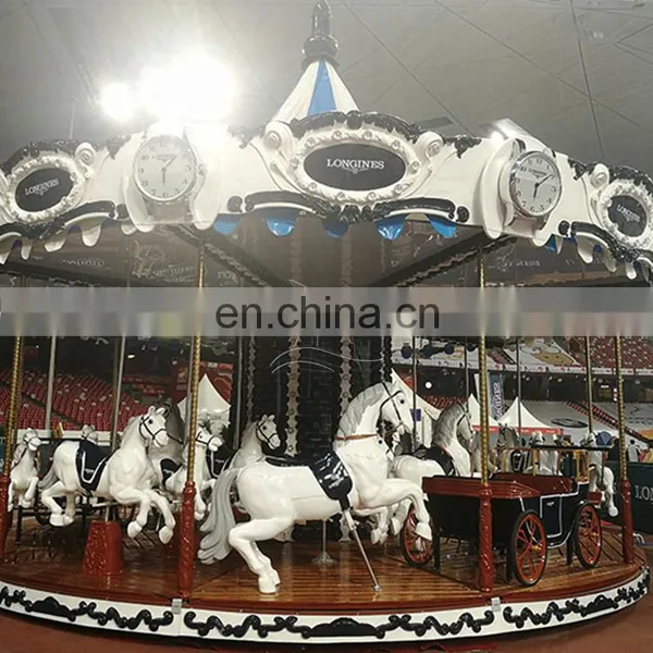 Fairground Kids Fiberglass Carousel Amusement Park Equipment Merry go Round photo-3