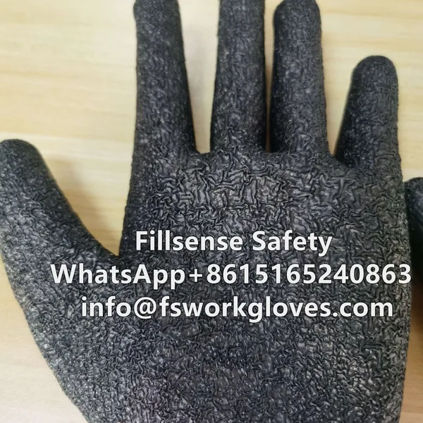 7gauge Polyester Loop Napping Shell Winter Thermal Latex Coated Gloves photo-5