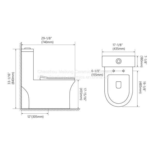CUPC Certified Bathroom Ceramic One Piece Skirted Elongated Toilet photo-3