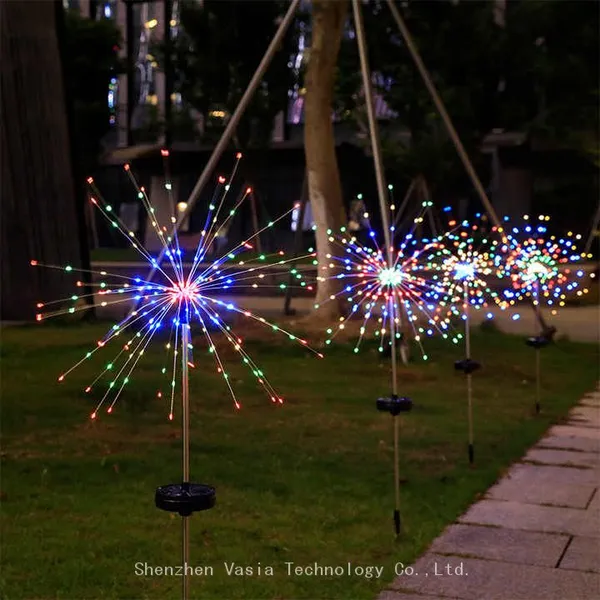 3D Solar LED Colorful Firework Light - Outdoor Garden Landscape Holiday Party Wedding Decorations photo-2
