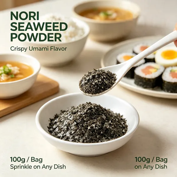 100g Roasted Nori Seaweed Powder Fine Dried Laver Seasoning Rich Umami Easy Sprinkle For Rice Sushi Ramen Salad Bento Japanese Home Cooking Seasoning photo-2