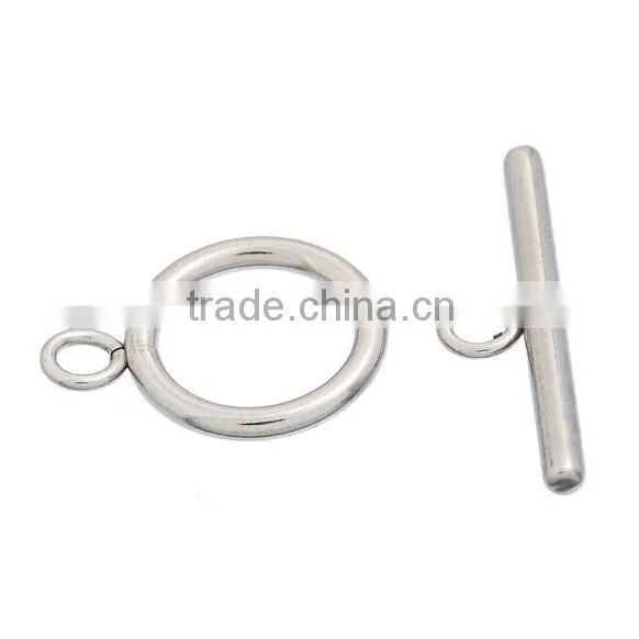 Sets Stainless Steel Toggle Clasps Connectors Jewelry Findings Silver Tone