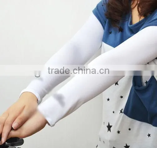 White Girl Lady Woman Bike Bicycle Riding UV Sun Protection Arm Sleeves