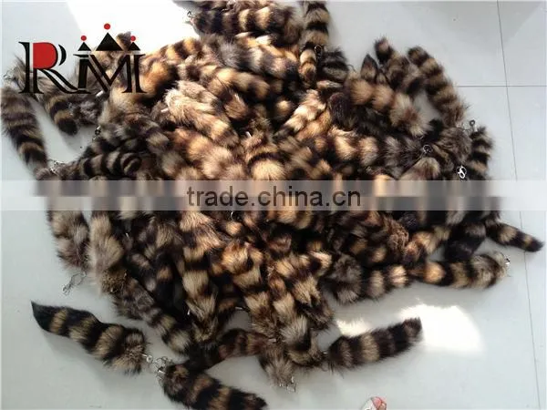 2014 Hot Selling 100% Genuine Raccoon Tails Keychain for Garment Accessories photo-4