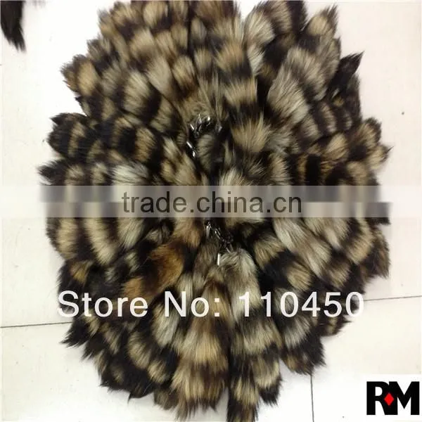 Factory Direct Sale 100% Genuine Raccoon Tails Key Chain for Garment Accessories photo-2