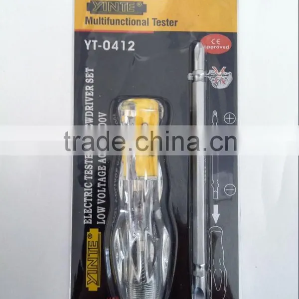 China Manufacture Hot Sell AC100-500V Acrylic Crystal Handle and 6150 CR-- V Tool Rod Screwdriver Type Voltage Tester photo-2