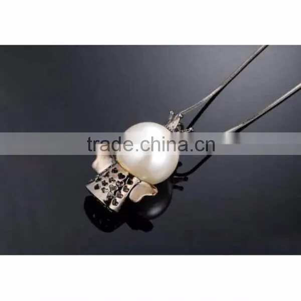 Hot Sale Gold Long Chain Simple Design Chinese Pearl Necklace Jewerly photo-3