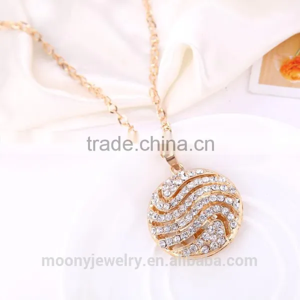 Beautiful Women Fashion Crystal Necklace Chain Insert Strip Elegant Pendant Necklace