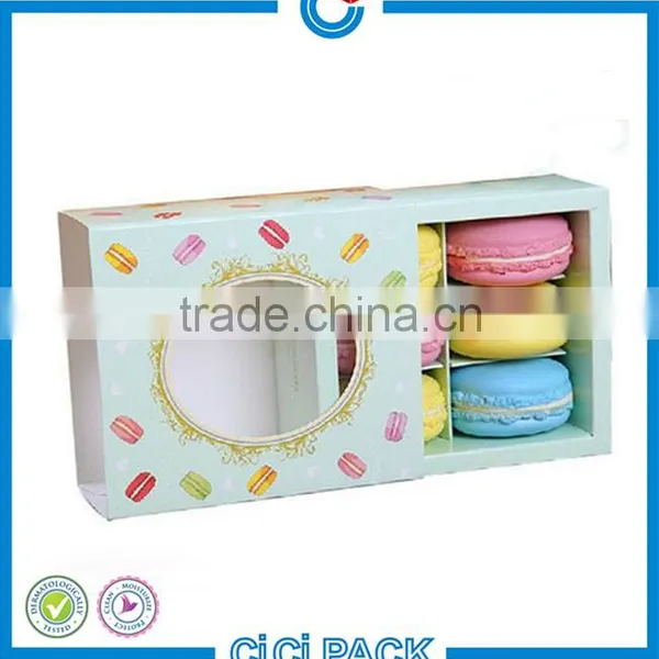 Paper Macaron Packaging Box Wholesale,cardboard Paper Packaging Box for 6 Macarons,Custom Printed Macaron Box