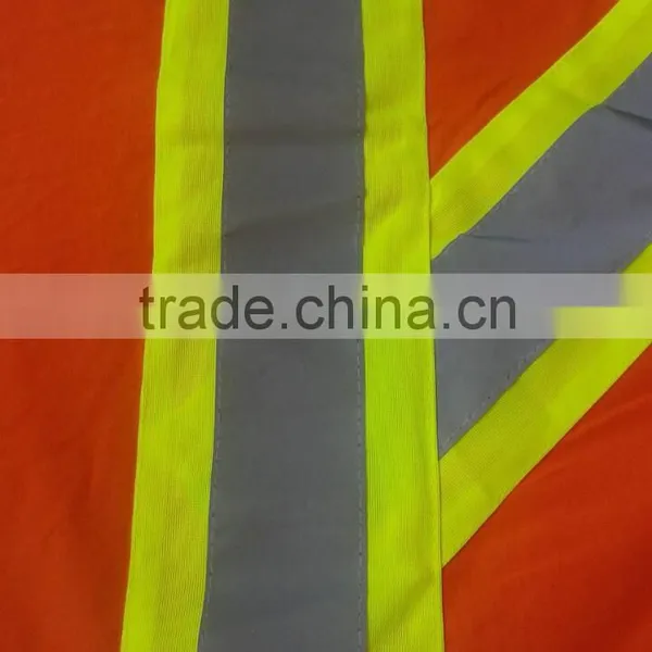 South America Market Fluorescent Orange Long Sleeve Reflective T-shirt With Reflective Tape photo-5