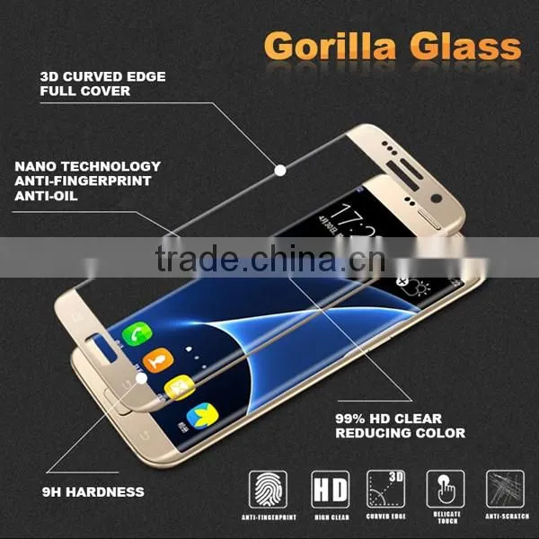 Hot for Samsung S7 Edge 3D Curved Tempered Glass 0.3mm Thickness 9H 2.5D Full Coverage for Galaxy S7 Curved Screen Protector photo-2
