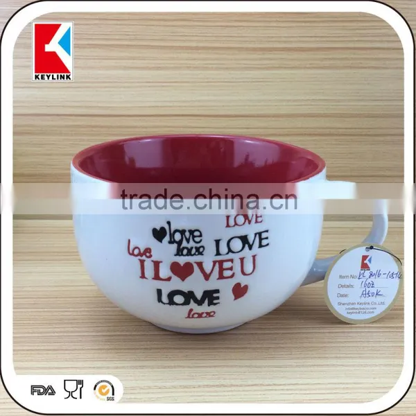 Color Inside Jumbo Ceramic Coffee Cup and Saucer,tea Cup and Saucer photo-6