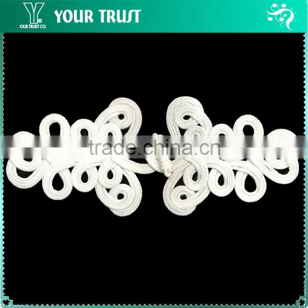 Width 6.3 Centermeter All Black Sew On 100% Nylon Chinese Knot Frog Buttons photo-2