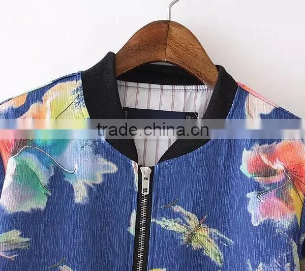 Cheap China Wholesale Clothing Floral Print Baseball Coat photo-6