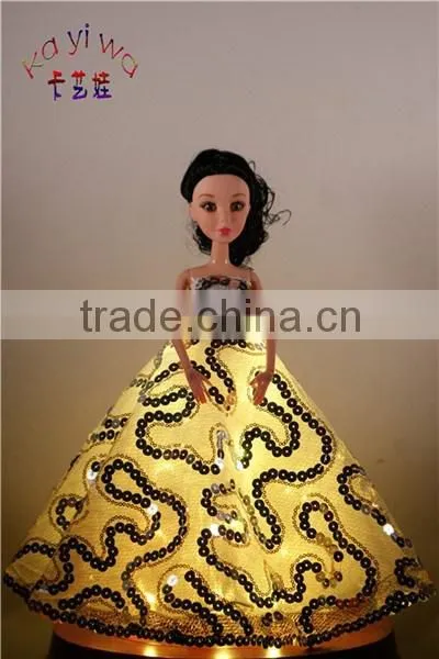 White Belly Dance Dress / Long Ballroom Dress / LED Tutu Skirt