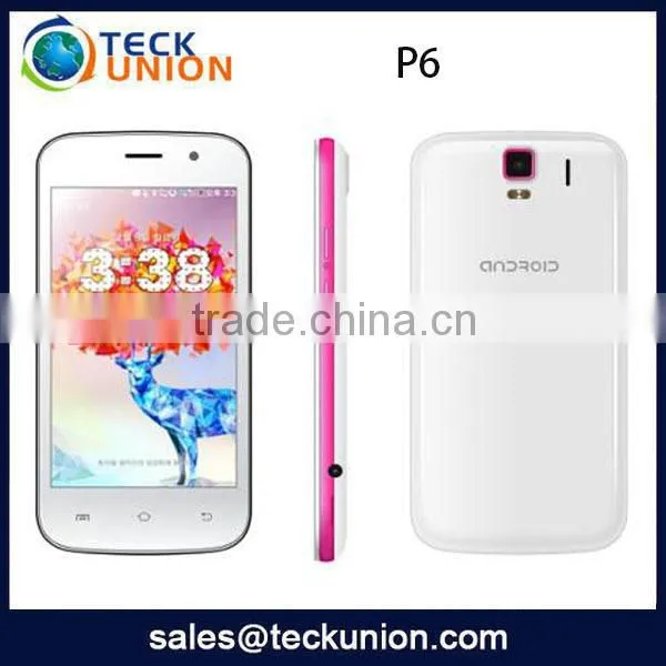 4inch Mobile Phone MTK6572 P6 Dual Camera Android4.4 3G Smart Phone photo-4