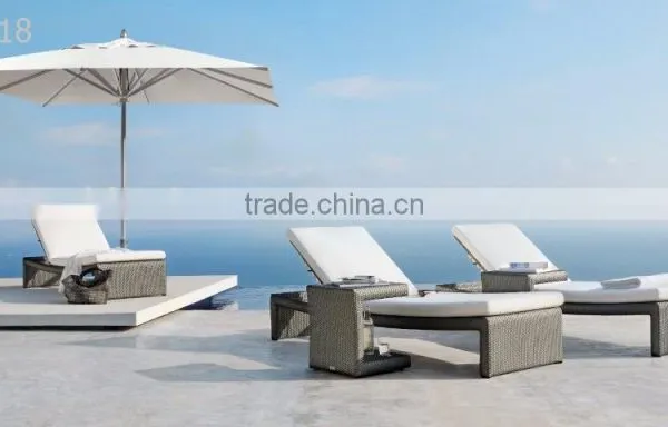 Synthetic Rattan Sun Lounger - Patio Sunbed - Plastic Sunbed photo-2