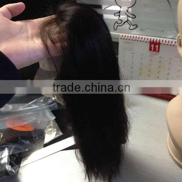 10'' Short Human Hair Wig #1b Straight Human Hair Full Lace Wig photo-5